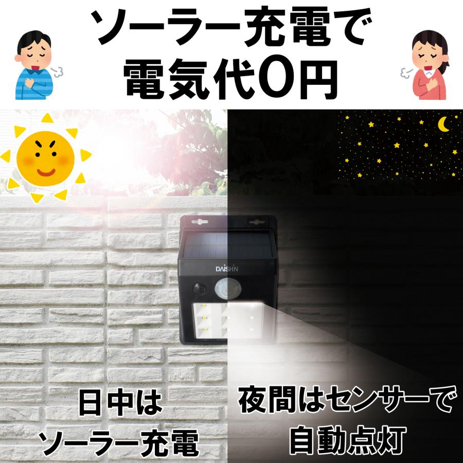 DAISHIN（大進） 5個 センサーライト 屋外 LED ソーラー ライト 人感
