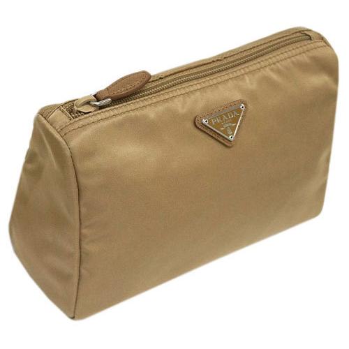 再再販 プラダ ポーチ 1na011 コスメポーチ プレート付き Tessuto Sesamo セーザモ ナイロンセサミベージュ アウトレット 本店は Talentoindustrial Com