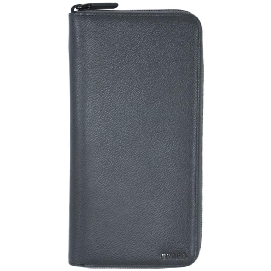 プラダ 財布 2ml2 メンズ ラウンドファスナー長財布 トラベルケース Vit Micro Grain Mercurio Nero カーフグレー ブラック アウトレット 2ml2vmg Mern ブランド Come 千客万来や 通販 Yahoo ショッピング