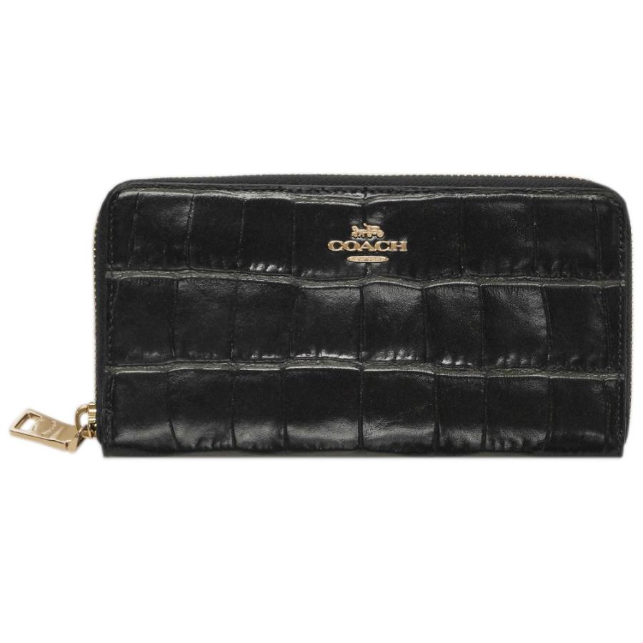 コーチ 財布 31856 Libhp ラウンドファスナー長財布 アコーディオン ジップウォレット クロコ柄 型押し ミッドナイトネイビー ブラック アウトレット 31856 Libhp ブランド Come 千客万来や 通販 Yahoo ショッピング