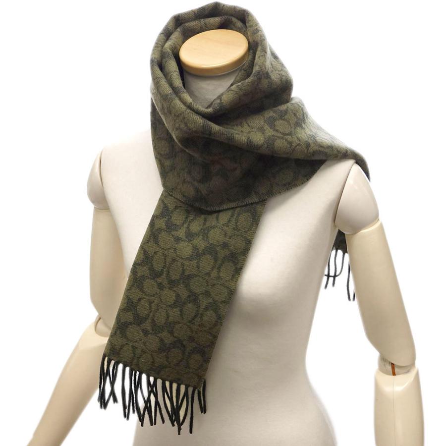 マート 人気 COACH コーチ シグネチャー スカーフ マフラー ブラック