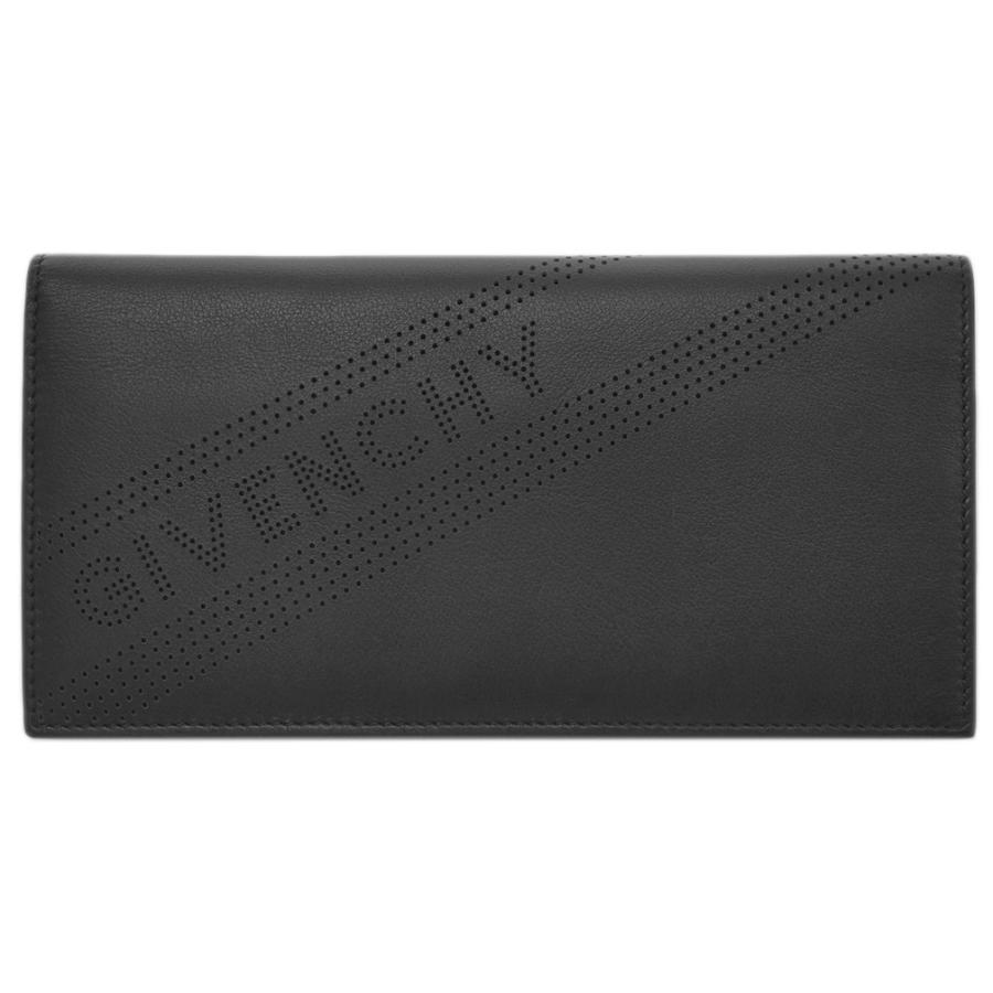 品質は非常に良い メンズ長財布 Givenchy 本物 新品 ジバンシィ アウトレット ジバンシー ブラック レザー ロゴ パンチング 小銭入れ付き マチ付き 札入れ ファスナー長札 長財布 メンズ 財布 財布