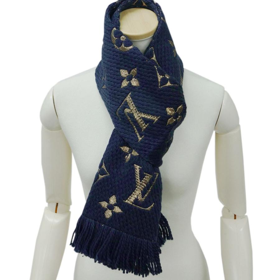 ルイヴィトン M マフラー Lv エシャルプ ロゴマニア シャイン ウール シルク ブルーペトロール M ブランド Come 千客万来や 通販 Yahoo ショッピング