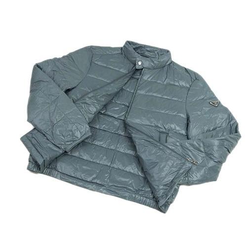 プラダ ダウン ジャケット Sga462 メンズ ジップアップ ポーチ付き ナイロン Acciaio ブルーグレー 50サイズ アウトレット Sga462nl Acc ブランド Come 千客万来や 通販 Yahoo ショッピング