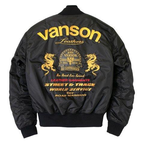 vanson バイクジャケット TVS2408W 3XL BK/BK vanson バイクジャケット TVS2408W 3XL BK/BK VANSON 取寄 MA-1