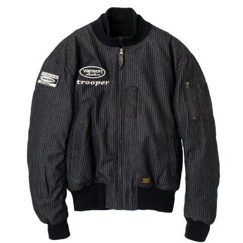 【美品・3way】VANSON　MA-1　ライダースジャケット　ブラック M VANSON（バンソン） MA-1ジャケット ブラック-ワバッシュ Mサイズ