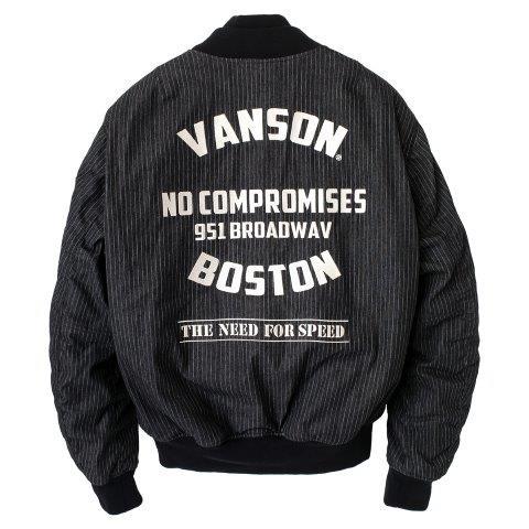 VANSON（バンソン） MA-1ジャケット ブラック-ワバッシュ 2XLサイズ