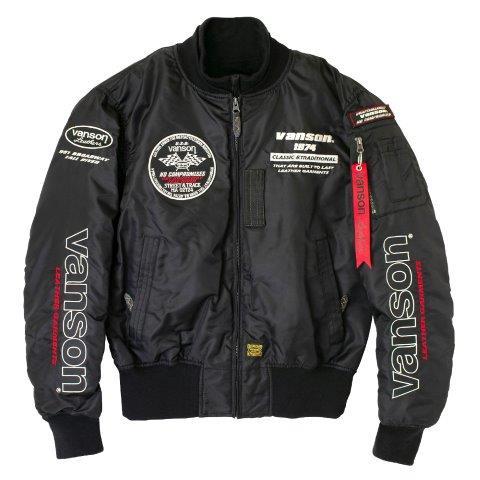 ★旧品番処分 VANSON TVS2407W 2XLサイズ MA-1 ジャケット VANSON（バンソン） MA-1ジャケット メンズサイズ TVS2407W : バイク