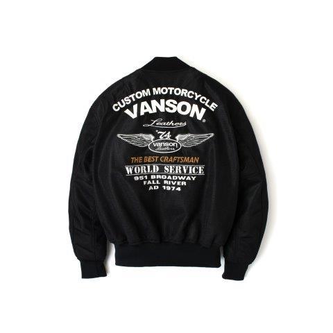 VANSON（バンソン） メッシュMA-1ジャケット ブラック/ホワイト XL