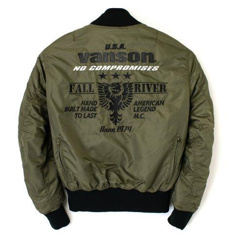 Vanson バイクウェアMA-1 Amazon | バンソン MA-1ジャケット ブラック/ガンメタリック XLサイズ