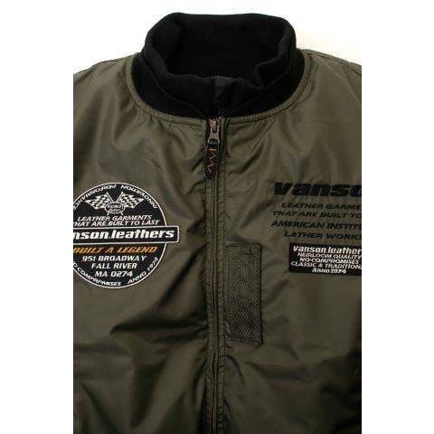VANSON VS25108W BK/YE MA-1 ジャケット 防水 XL VANSON（バンソン） Mサイズ VS25108W MA-1ジャケット ブラック