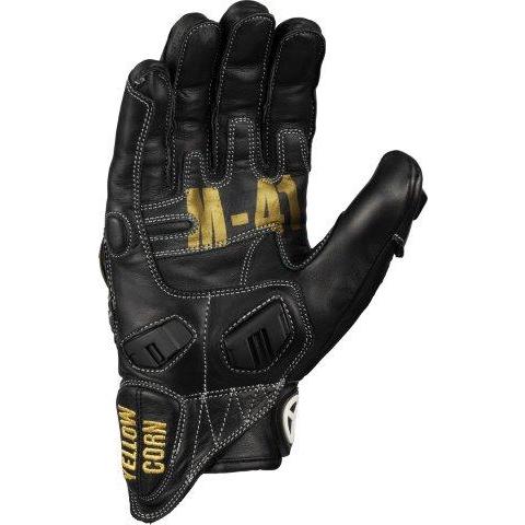 新品　[イエローコーン] ＹＧ-１９２チタニウムレザーグローブ ＢＫ／ＳＶ Ｌ YeLLOW CORN イエローコーン YG-192 バイク バイクウェア