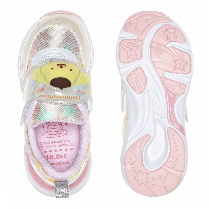 ムーンスター サンリオ キャラクターシューズ ＳＡ Ｃ０４０ＬＥ クロミ ポムポムプリン シナモロール ハローキティ 子供靴 光る靴 女児 抗菌防臭の画像