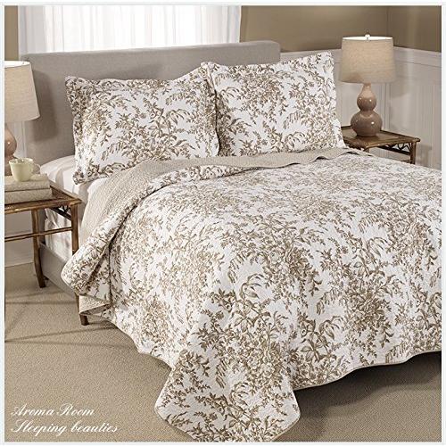 売れ筋 ローラアシュレイ ベージュフラワー ベッドキルト キング 3点セット マルチカバー ソファーカバー 信頼 Zoetalentsolutions Com