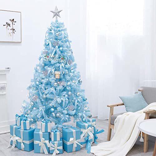 高品質 クリスマスツリー 植毛 青 1.2M 北欧風 オーナメントセット 電飾 飾る クリスマスパーティー イブニングパーテ? オブジェ、置き物