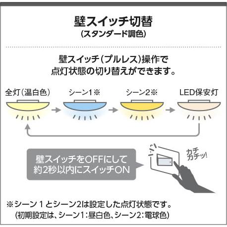 コイズミ照明 LED和風シーリング スタンダード調色・調光 リモコン付 〜8畳 白木 電球色〜昼白色：AH56189_6
