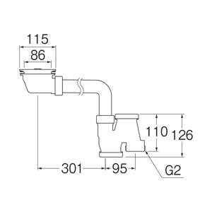 SANEI 【排水用品】 流し排水栓 流し台薄型トラップ/キッチン用 H6563S｜comfort-shoumei｜02