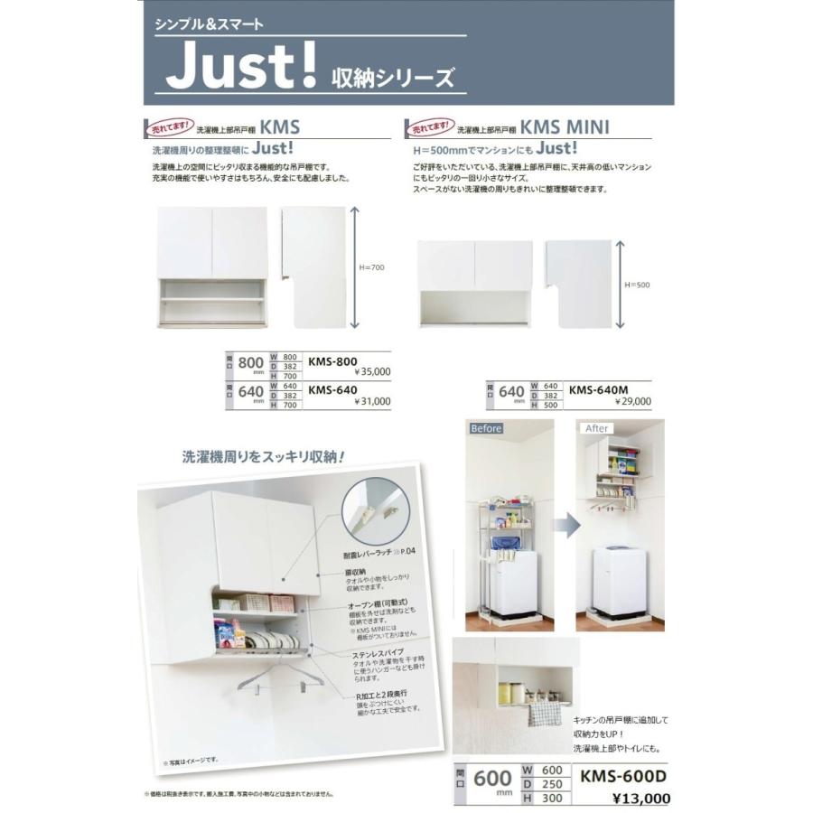 AIO(アイオ産業) Just!収納シリーズ 洗濯機上部吊戸棚 KMS-640(間口