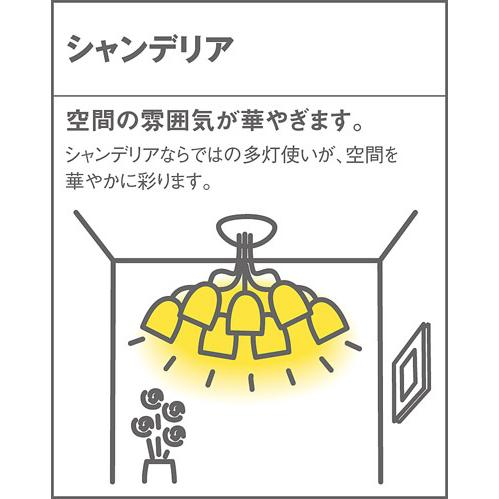 パナソニック LED小形シャンデリア U-ライト方式 白熱電球40形3灯器具相当 電球色：LGB57350Z｜comfort-shoumei｜03