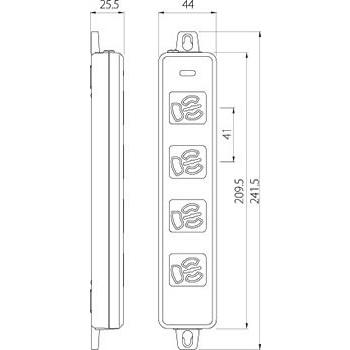 明工社 設備工事用配線器具 横形OA用抜け止め接地タップ 4コ口 ランプ