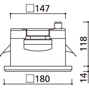 オーデリック LEDダウンライト 白熱灯器具40W相当 □150  民芸塗 昼白色：OD301264NR｜comfort-shoumei｜06