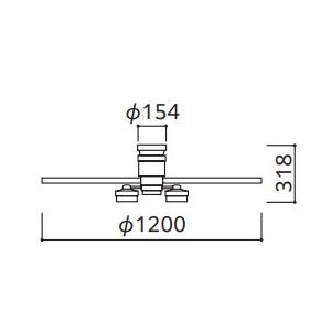 ODELIC（オーデリック） シーリングファン用LED灯具 乳白セード5灯
