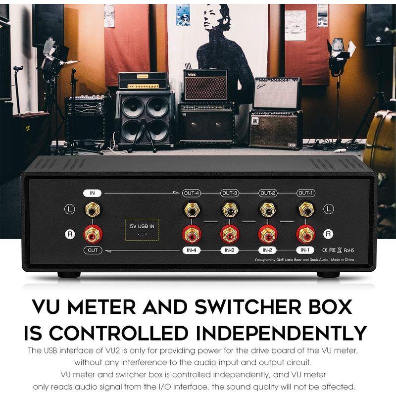 Douk Audio VU2 MIC & Line デュアルVUメーター アナログサウンドレベルインジケーター 4ウェイスプリッタースイッチ