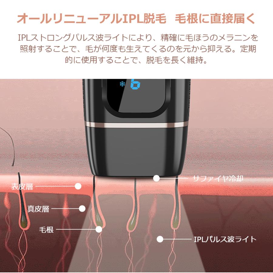 【クーポンで8999円】脱毛器 痛くない冷感機能 男女兼用 IPL光脱毛器 家庭用 クール機能 メンズ 60万発照射 全身用 光美容器 1年保証【10%クーポンOFF】｜comfortable-life-y｜09