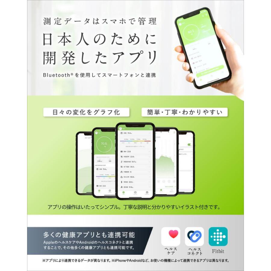 AI×体重計 スマホ連動 体組成計 ランキング 1位 高精度 薄型 軽量 トレーナー監修 体組織計 体脂肪計 体重 体脂肪率 水分率 基礎代謝 体脂肪 ヘルスメーター | InField | 05