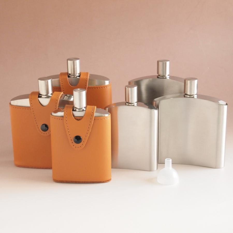 セール！30%off！バッカス ステンレス ウィスキーボトル 170ml 革