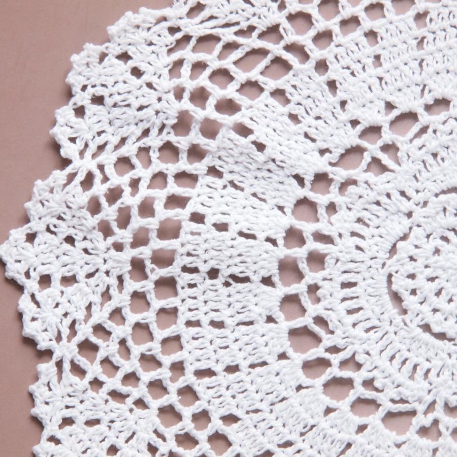 花瓶敷 約34cm ハンドメイド レース ドイリー 手編み コットン 