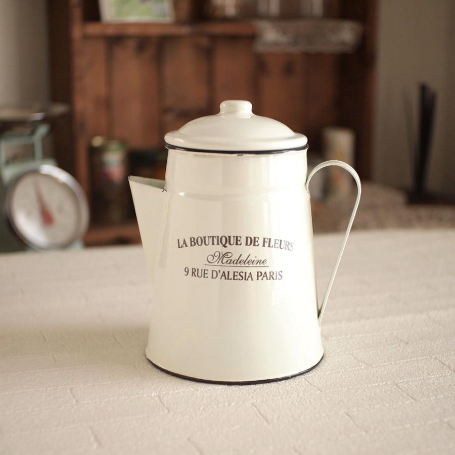 アンティーク調 ホーロー ポット ディスプレイ用 : 雑貨屋カンフィ