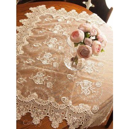 フランス　アンティーク　ヴィンテージ　ギュピールレース　テーブルクロス フランス アンティーク ヴィンテージ ギュピールレース テーブル