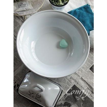 ホーロー雑貨 ホーロー 洗面器　ホワイト　琺瑯　北欧雑貨　カントリー雑貨　キッチン雑貨　ナチュラル雑貨　 |  | 03