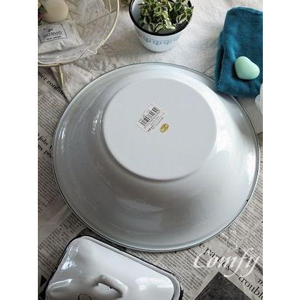 ホーロー雑貨 ホーロー 洗面器　ホワイト　琺瑯　北欧雑貨　カントリー雑貨　キッチン雑貨　ナチュラル雑貨　 |  | 04