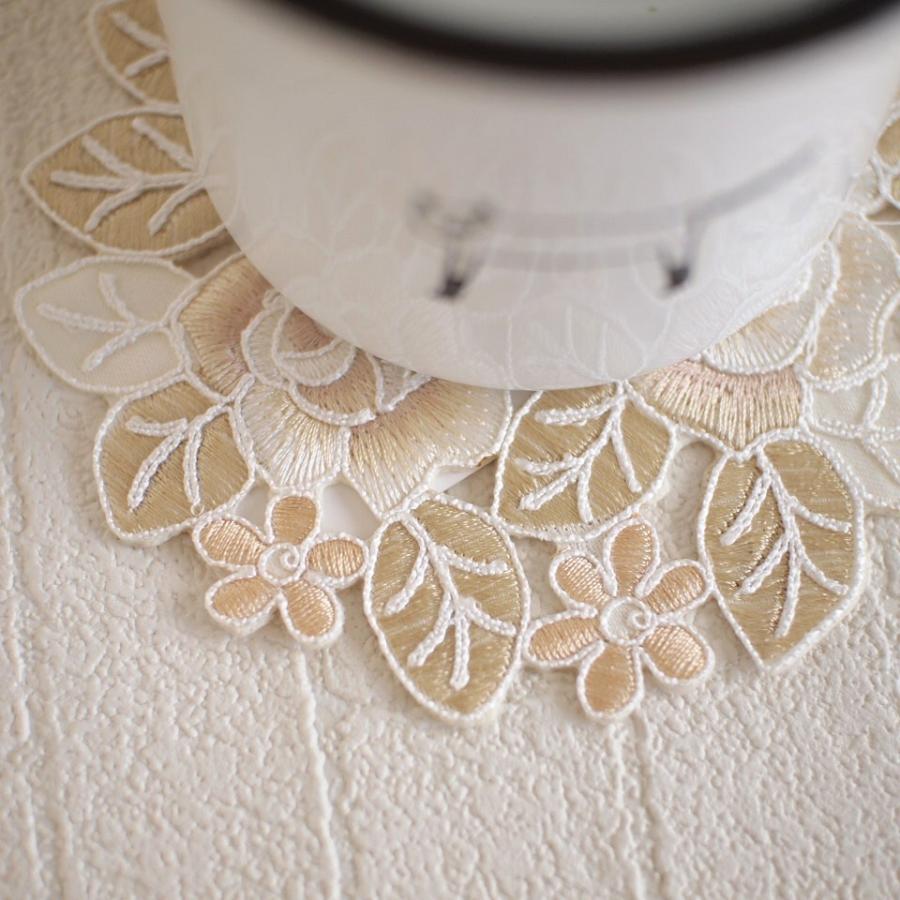 レース コースター テーブルコースター ナチュラル アンティーク 丸型高級コード刺繍 シャンパンロゼ　Φ12cm　 |  | 02