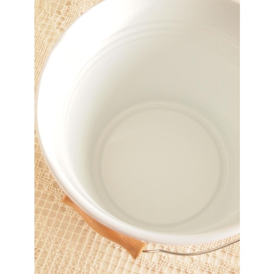 ホーロー雑貨 ホーロー ふた付きバケツ ホワイト : 雑貨屋カンフィ