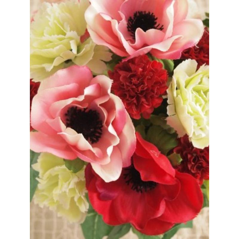 セール！60%OFF！ アーティフィシャルフラワー アレンジメントフラワー アネモネ グリーンミニローズミックス 造花 インテリア雑貨 |  | 03