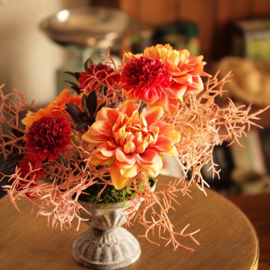 アーティシャルフラワー 造花アレンジメント オレンジ 赤 紫 セール！30%OFF!! アーティフィシャルフラワー アレンジメント