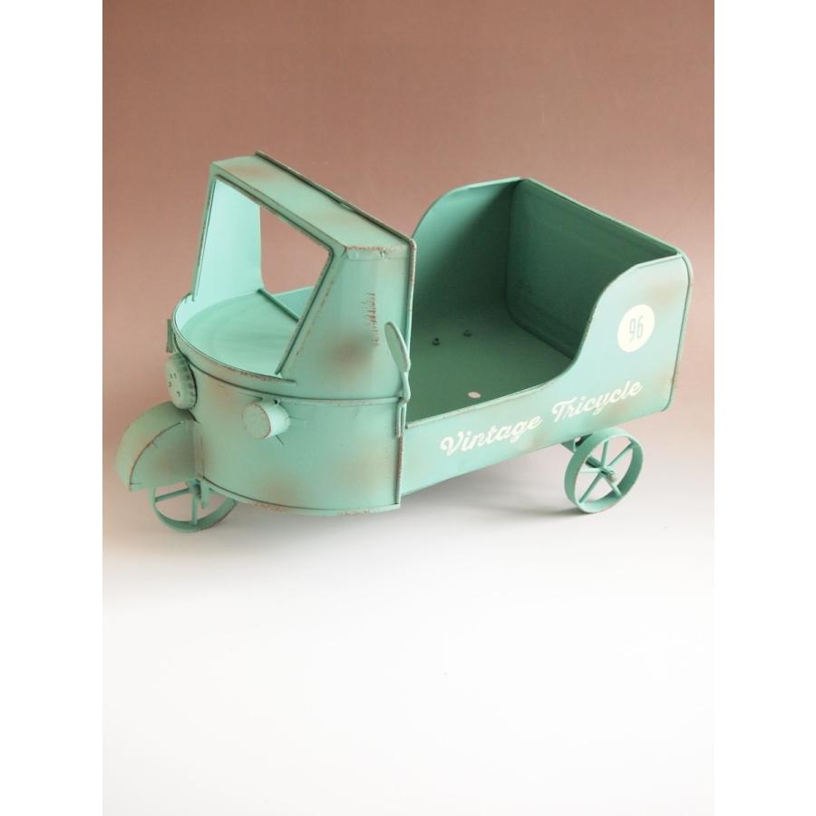 ブリキ ガーデニング雑貨 トライスクル トラック プランター 植木鉢 鉢