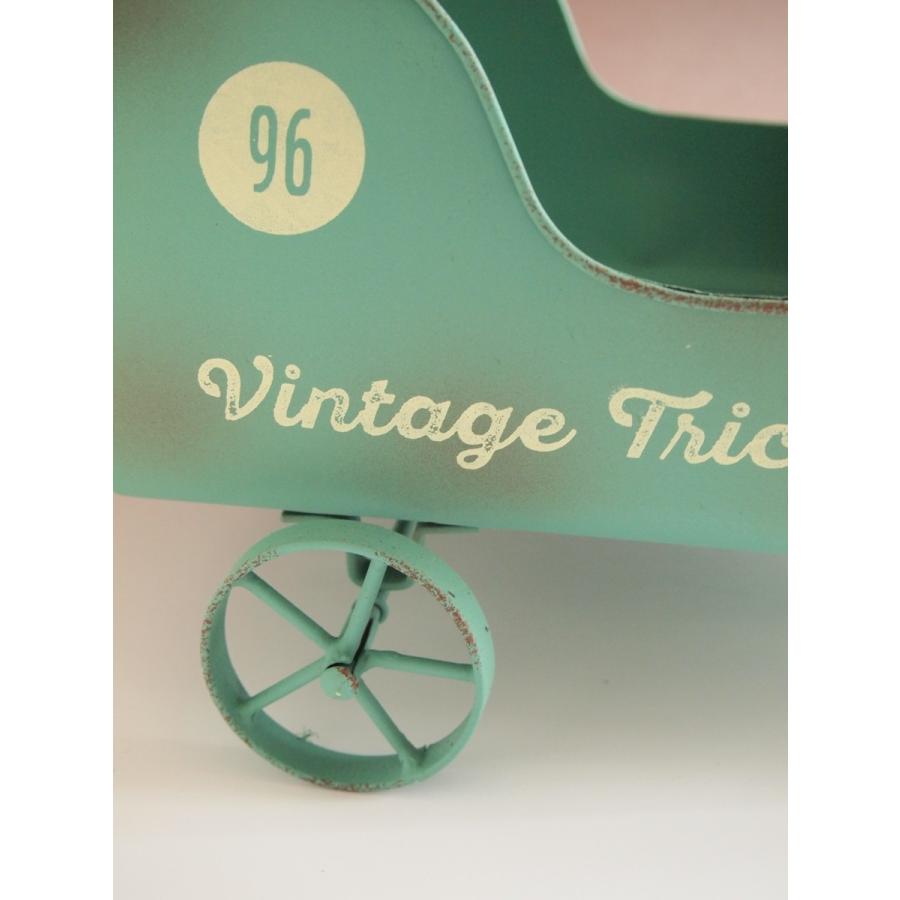 ブリキ ガーデニング雑貨 トライスクル トラック プランター 植木鉢 鉢