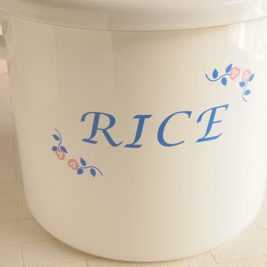 ホーロー ライス缶 ライスストッカー 米びつフラワー 8kg｜comfy-shop｜02