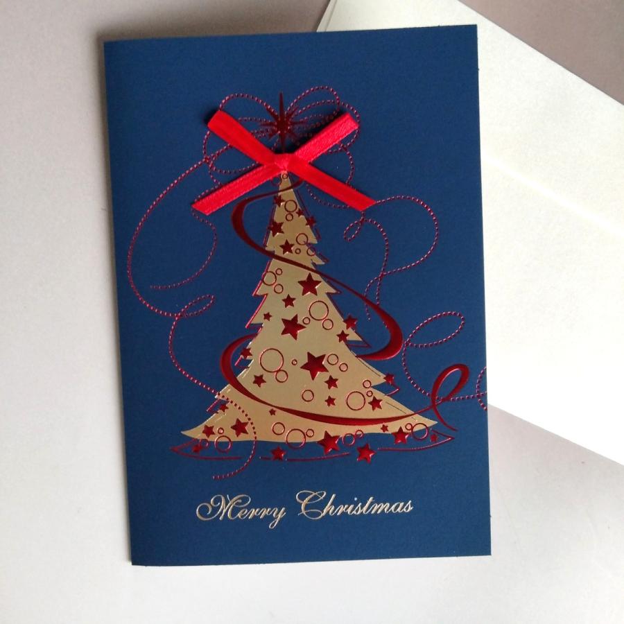 グリーティングカード クリスマスツリー レッドオーナメント イタリア
