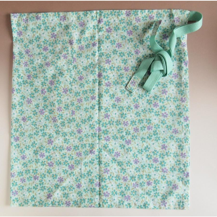 セール！30％OFF！！ハンドメイド カフェ エプロン 小花　グリーン |  | 03