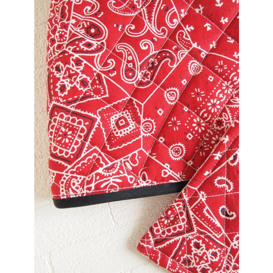 大きめティーコジー ポットカバー＆マット バンダナ　ディープレッド ハンドメイド雑貨 |  | 02