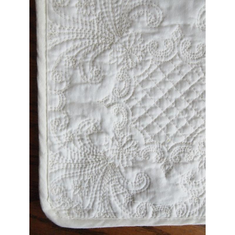 アンティーク調 カントリー雑貨 コットン 多針キルト クッションカバー