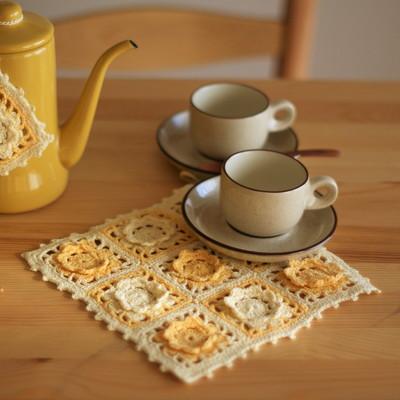 ポットホルダー ポットマット 手編み ハンドメイド モチーフレース