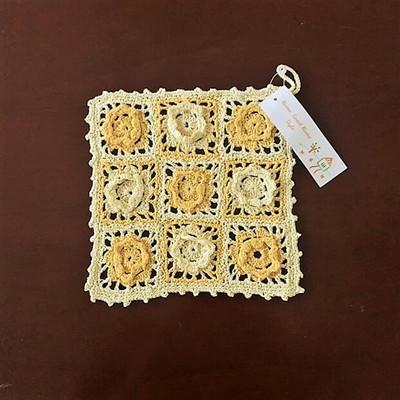 ポットホルダー ポットマット 手編み ハンドメイド モチーフレース