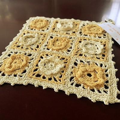 ポットホルダー ポットマット 手編み ハンドメイド モチーフレース