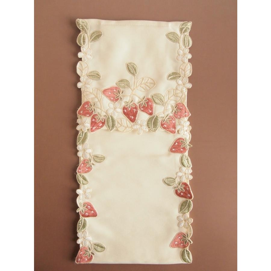 アンティークレース風  刺繍 トイレットペーパーホルダー いちご ストロベリー |  | 03